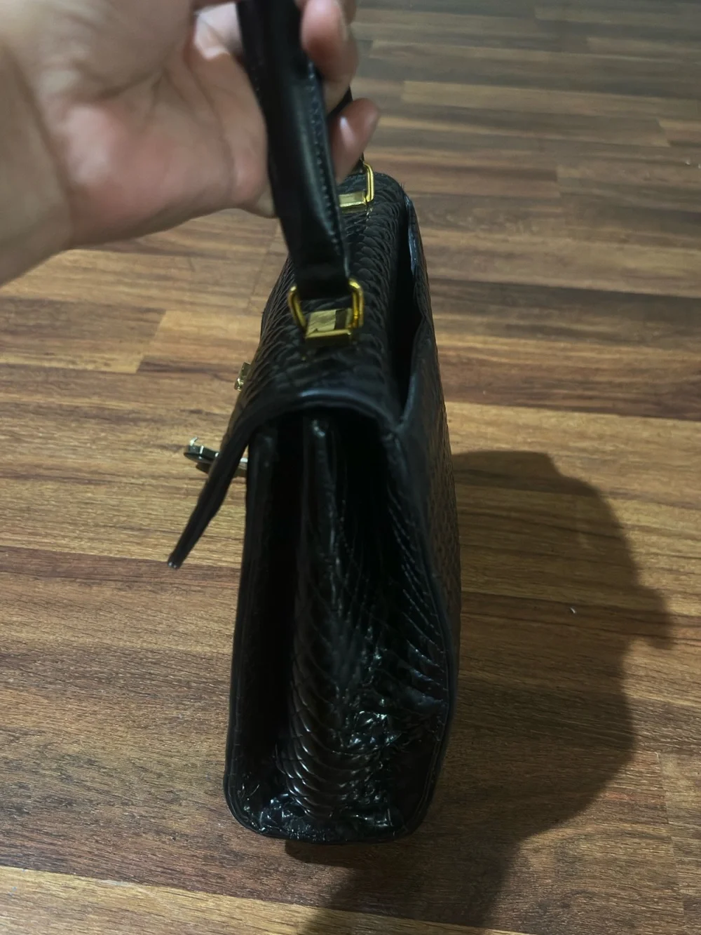 Vintage Bally Black Quilted Top-Handle Hobo Bag